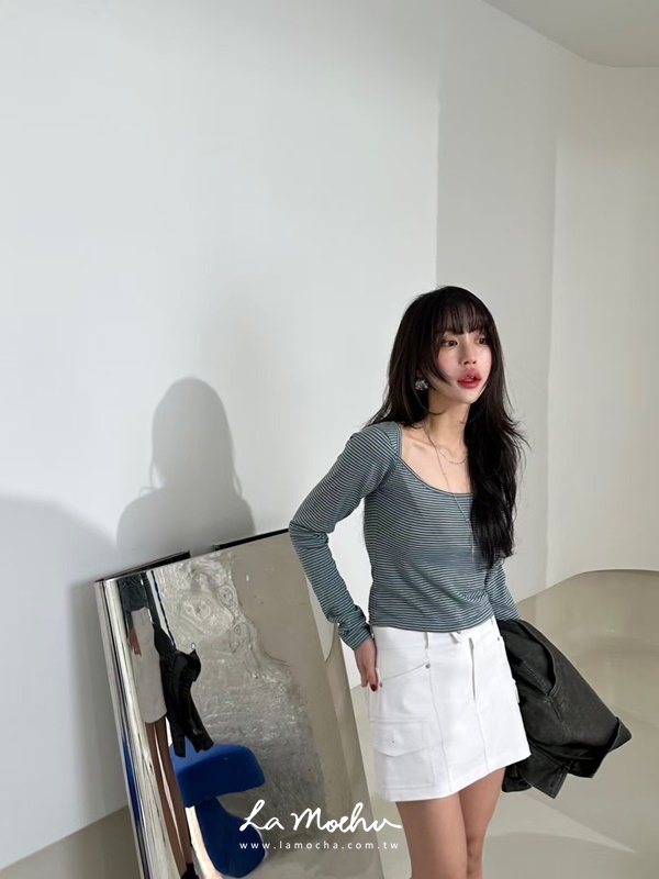 中腰銀釦雙口袋褲裙 (闆娘.花花清單)